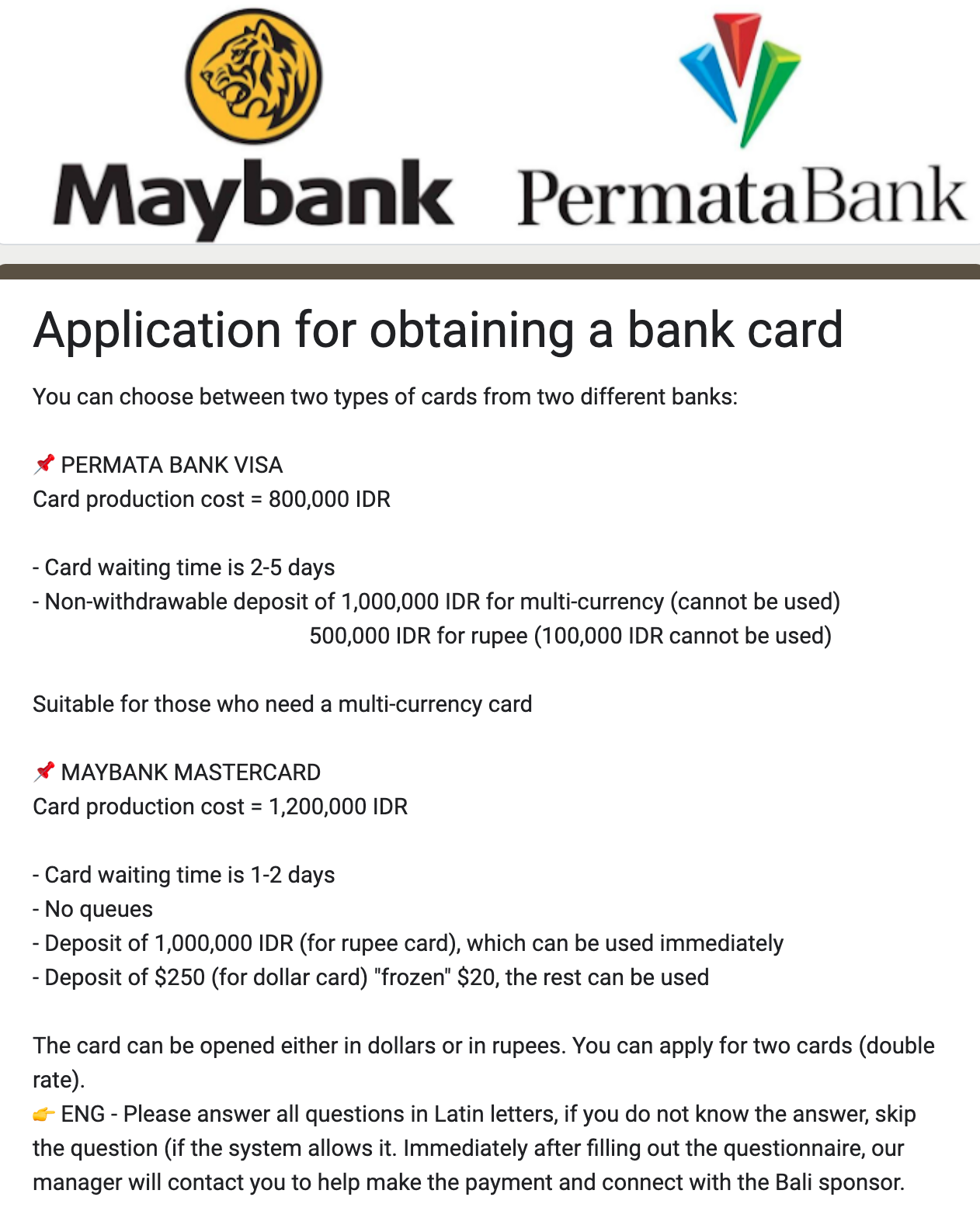 How to open an account at Permata Bank in Bali?