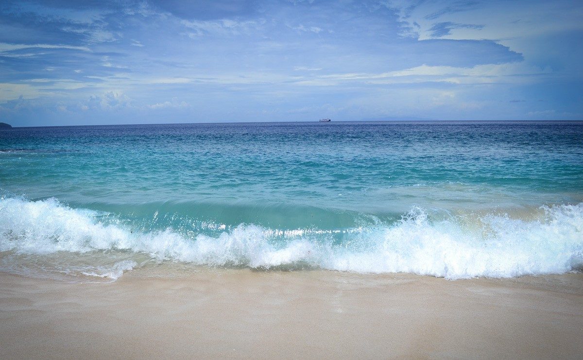 Padang Bay. Beautiful white sandy beaches on the east side of Bali island.