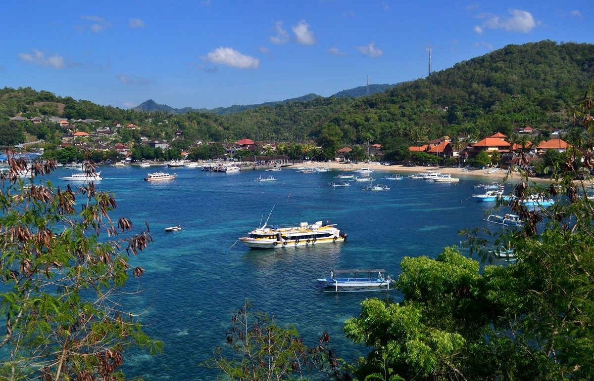 Padang Bay. Beautiful white sandy beaches on the east side of Bali island.