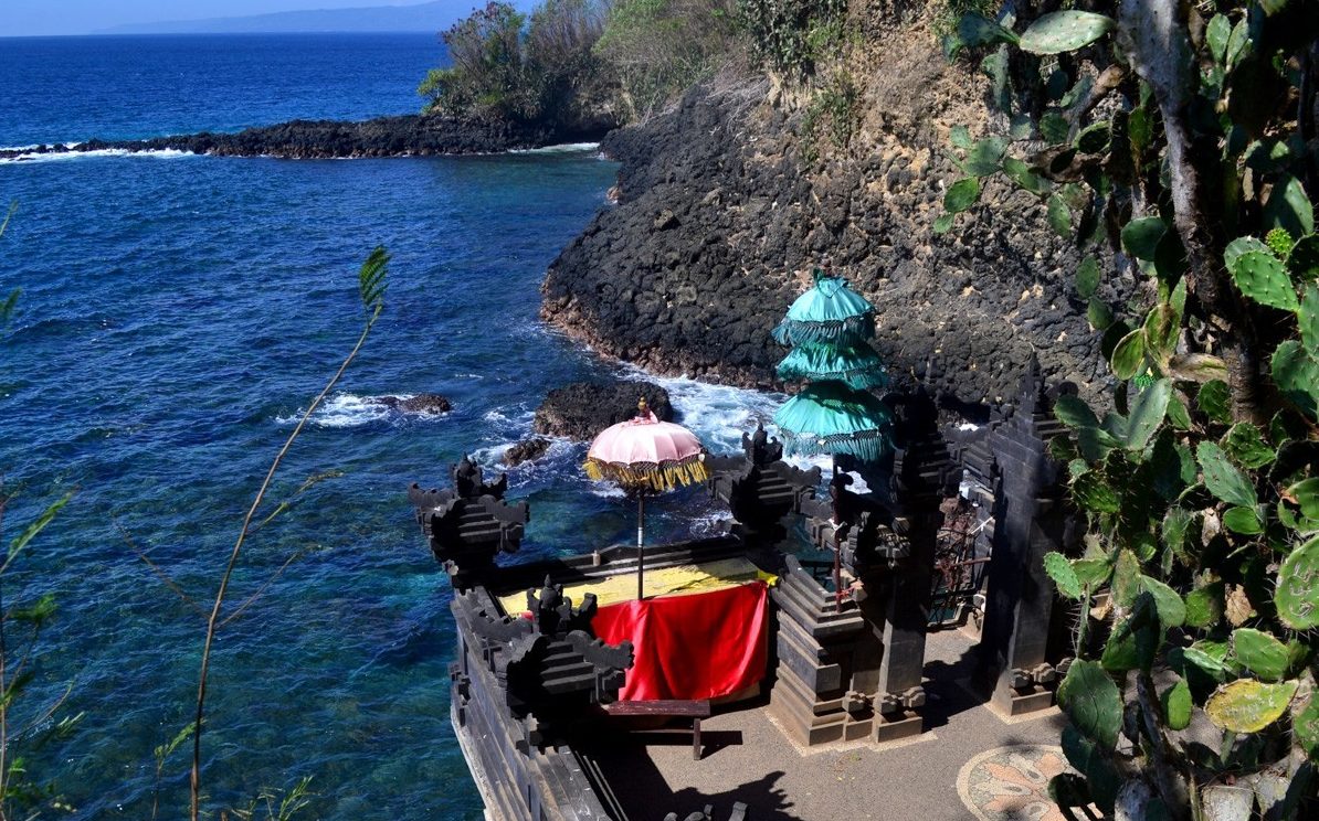 Padang Bay. Beautiful white sandy beaches on the east side of Bali island.