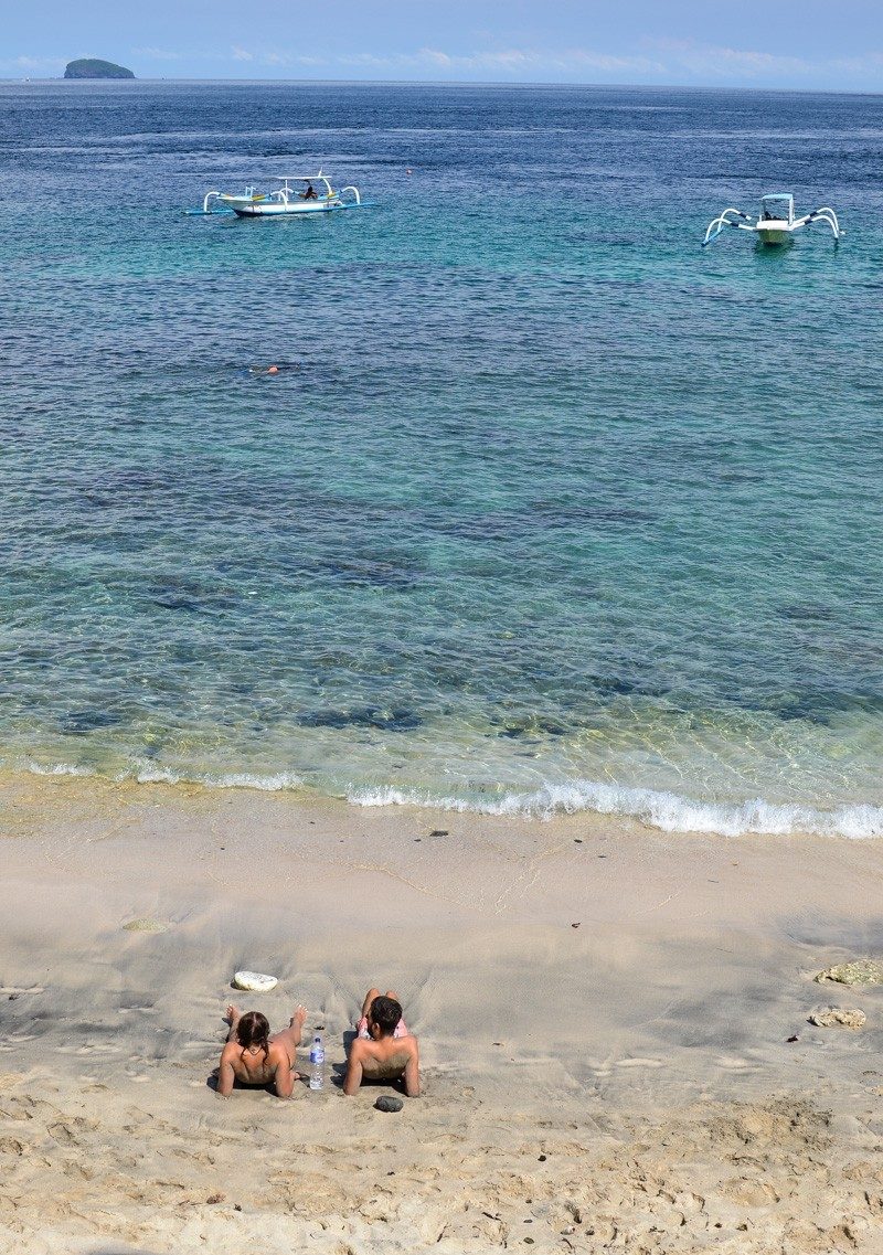 Padang Bay. Beautiful white sandy beaches on the east side of Bali island.